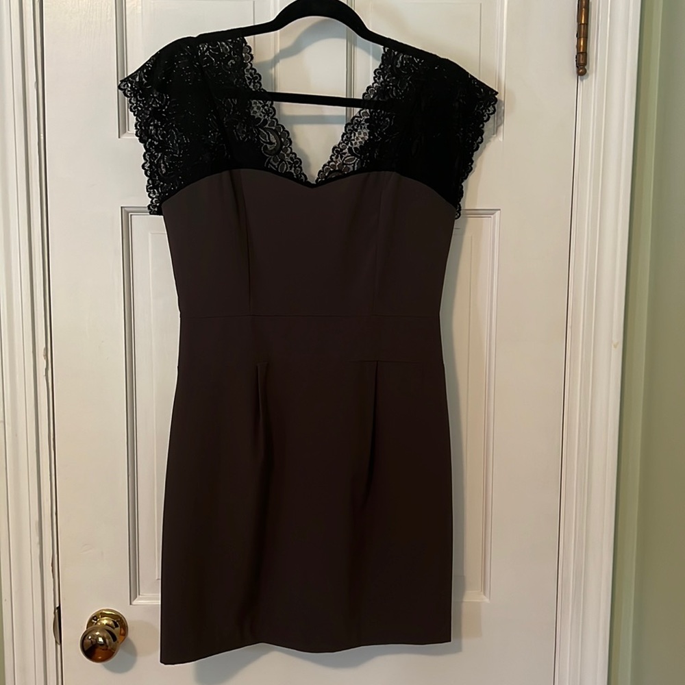 Gray and black lace dress